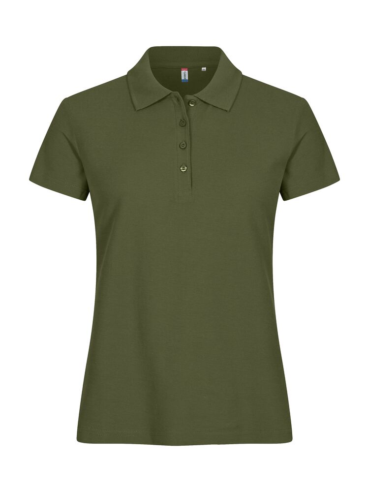Basic Polo Women från Clique i Armegrön
