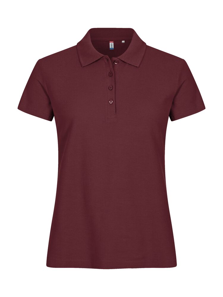 Basic Polo Women från Clique i Burgundy