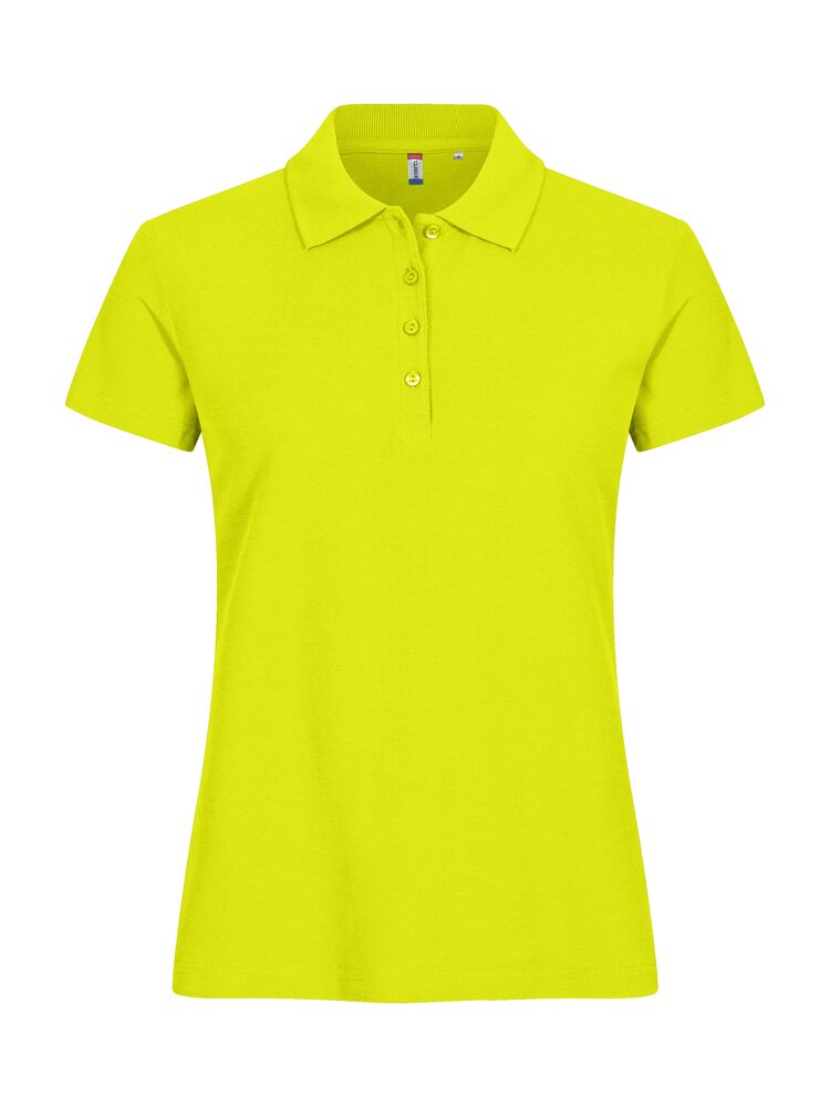 Basic Polo Women från Clique i Visibility green
