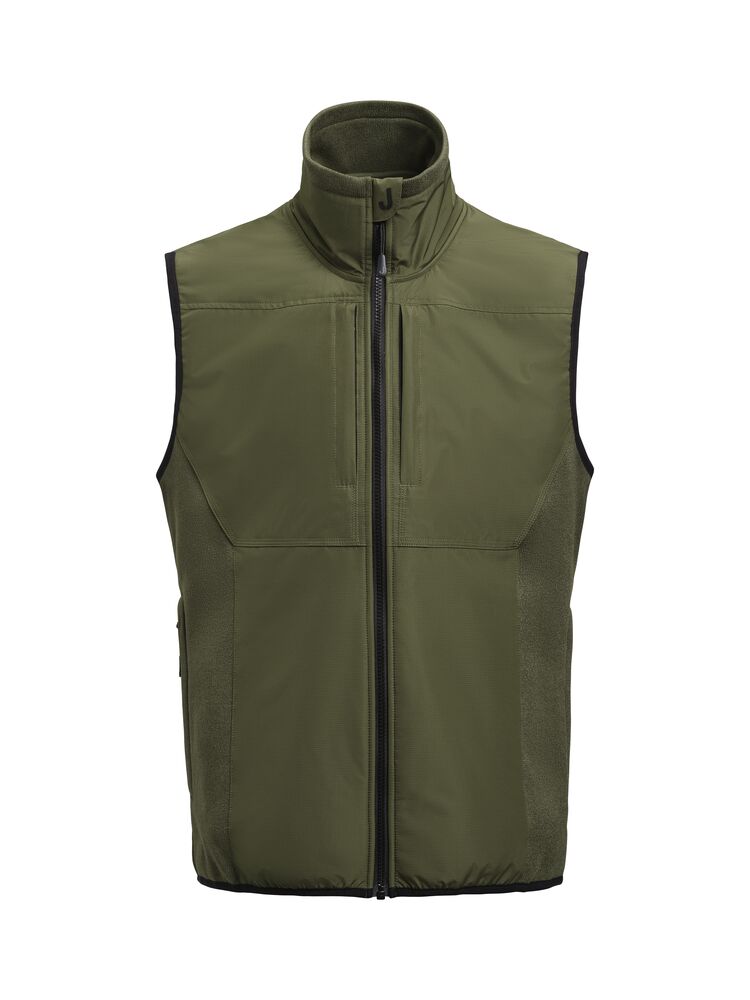 1276 Fleece Vest från Jobman i Olivgrön