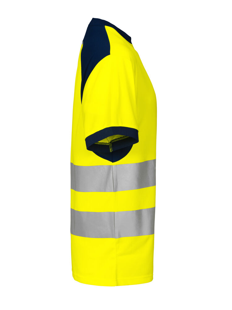 Projob 6009 T-SHIRT EN ISO 20471 KLASSE 2 - Yellow/Navy [10] / XS