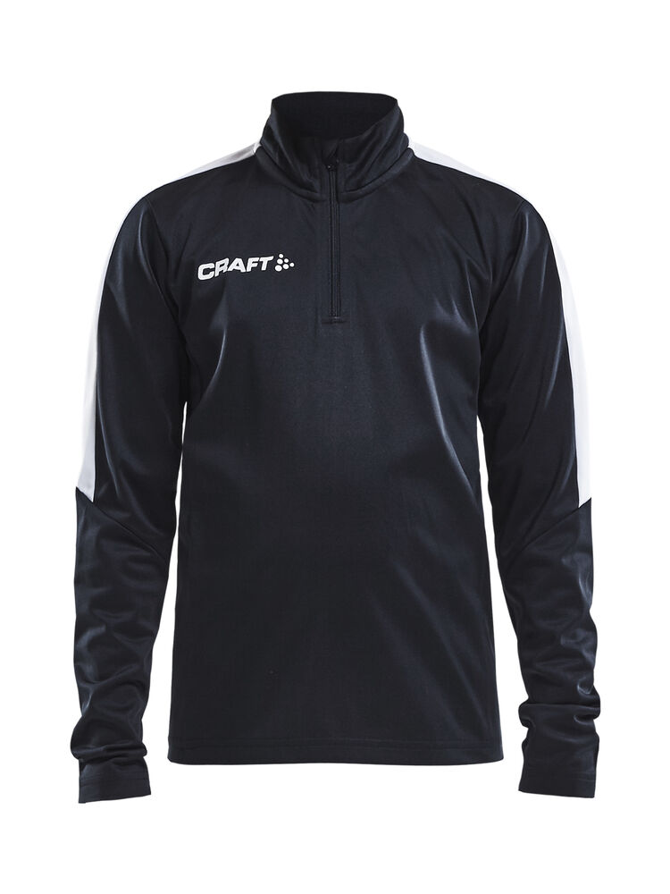Craft Progress Halfzip Ls Tee Jr - Black/White [9900] / 122/128