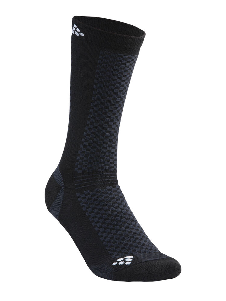Craft Wool Warm Mid 2-Pack Sock - Black/White AW25 [999900] / 34/36