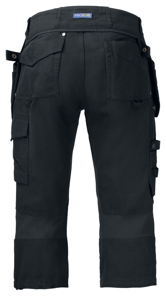 Projob 5529 KNICKERS MED KEVLAR FORSTÆRKEDE KNÆ OG STRETCHPANELER - Black/Yellow [99] / C44
