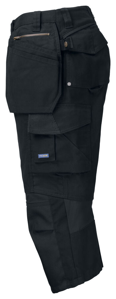 Projob 5529 KNICKERS MED KEVLAR FORSTÆRKEDE KNÆ OG STRETCHPANELER - Black/Yellow [99] / C44