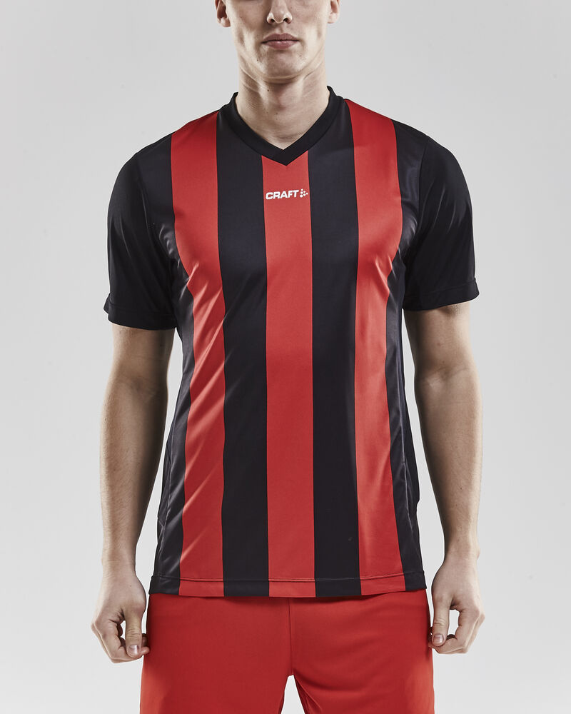 Craft Progress Jersey Stripe M - Black/Bright Red [9430] / XS