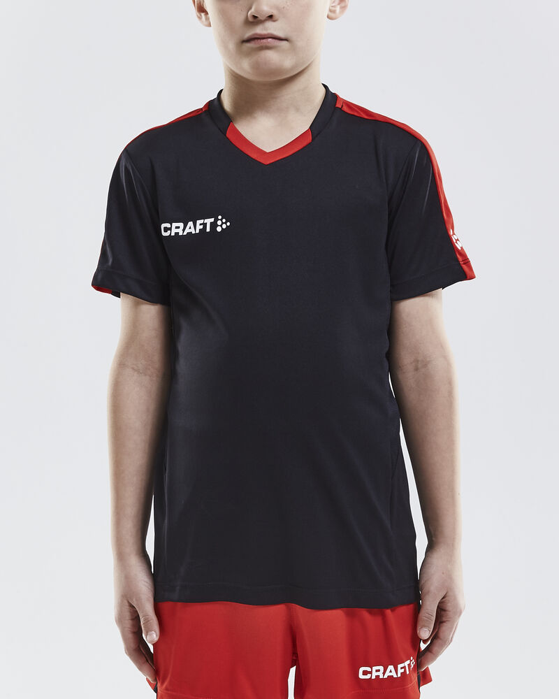 Craft Progress Jersey Contrast Jr - Black/Bright Red [9430] / 122/128