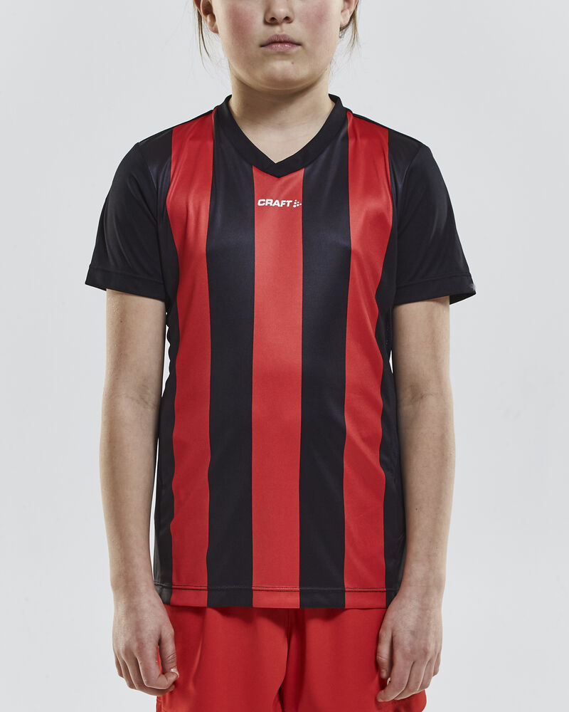 Craft Progress Jersey Stripe Jr - Black/Bright Red [9430] / 122/128