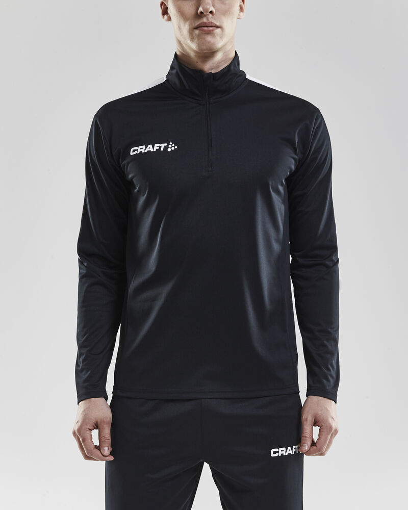 Craft Progress Halfzip Ls Tee M - Black/White [9900] / XS