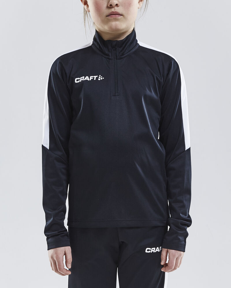 Craft Progress Halfzip Ls Tee Jr - Black/White [9900] / 122/128