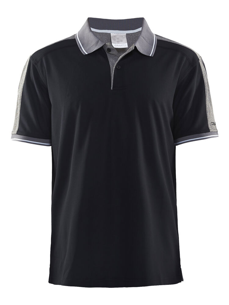 Craft Noble Polo Pique Shirt M - Black/Dk Grey Melange [9975] / XS