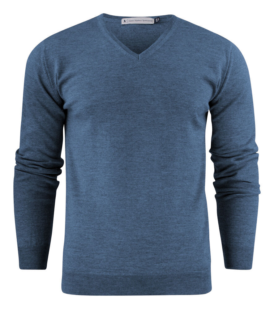 Westmore V-Neck Pullover Petrol Mel L