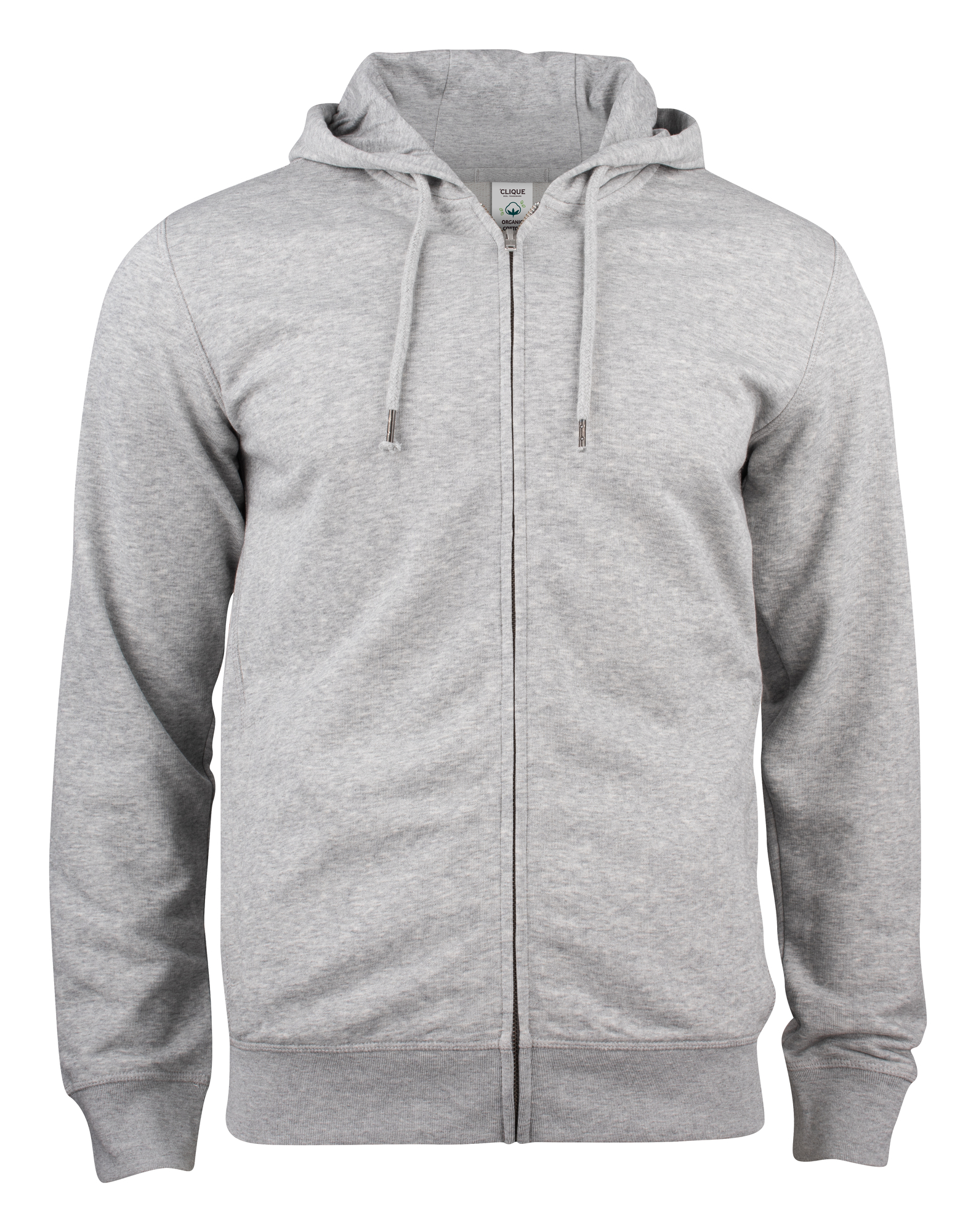 Hettejakke Clique Premium OC Hoody Full Zip Herre i Gråmelert