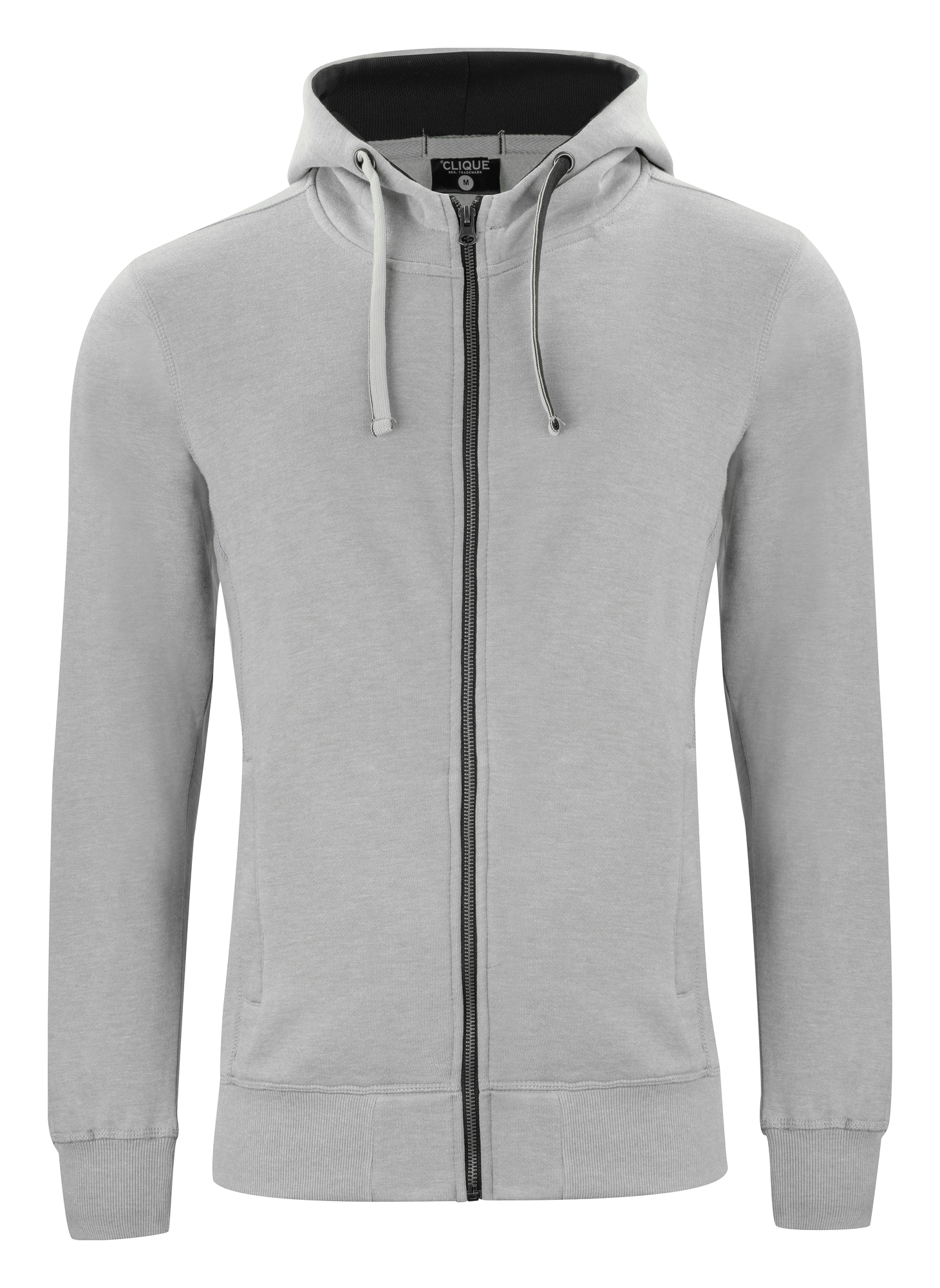 Hettejakke Clique Classic Hoody Full Zip Herre i Gråmelert