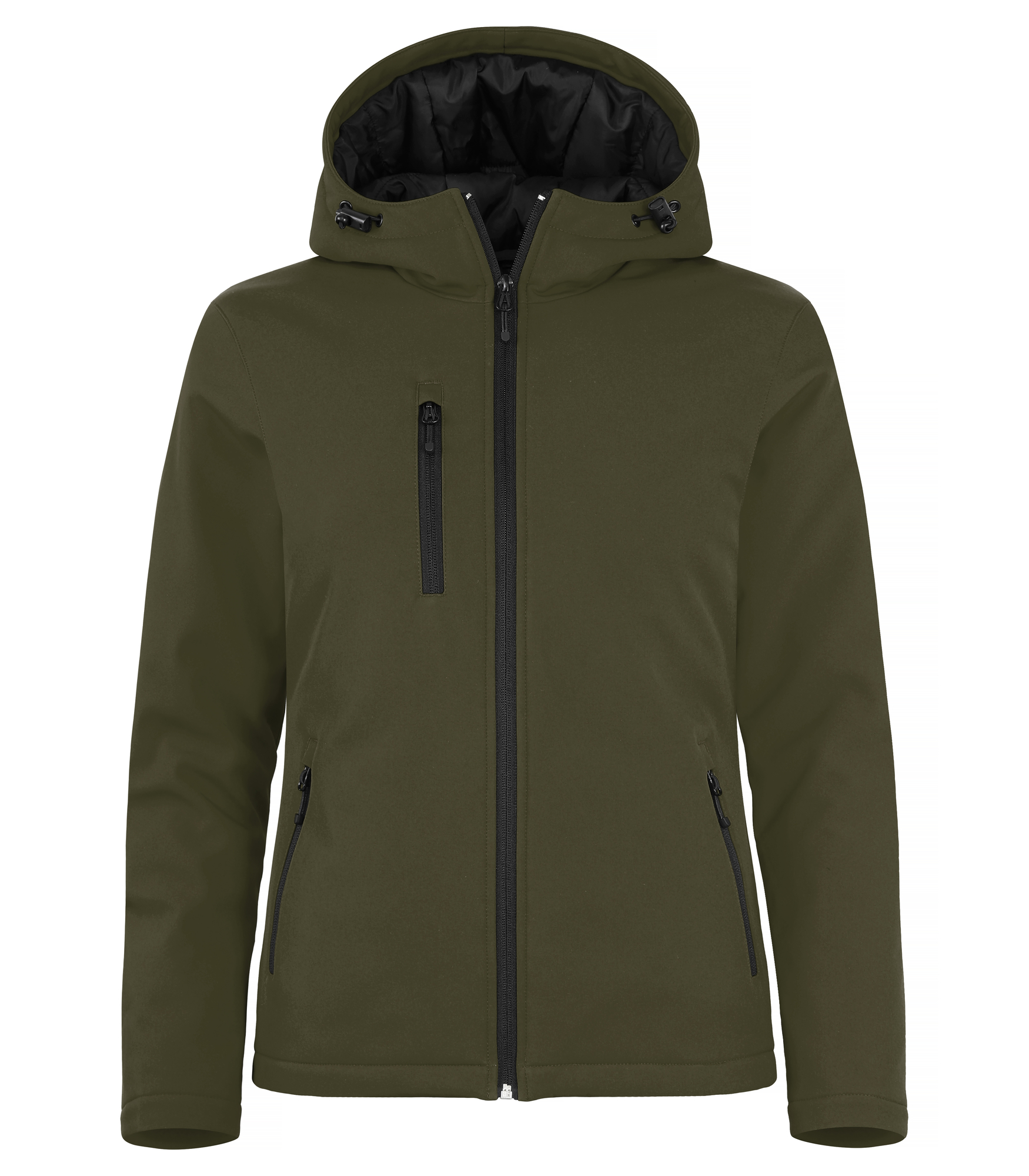 Padded Hoody Softshell Women i färgen Dimgrön