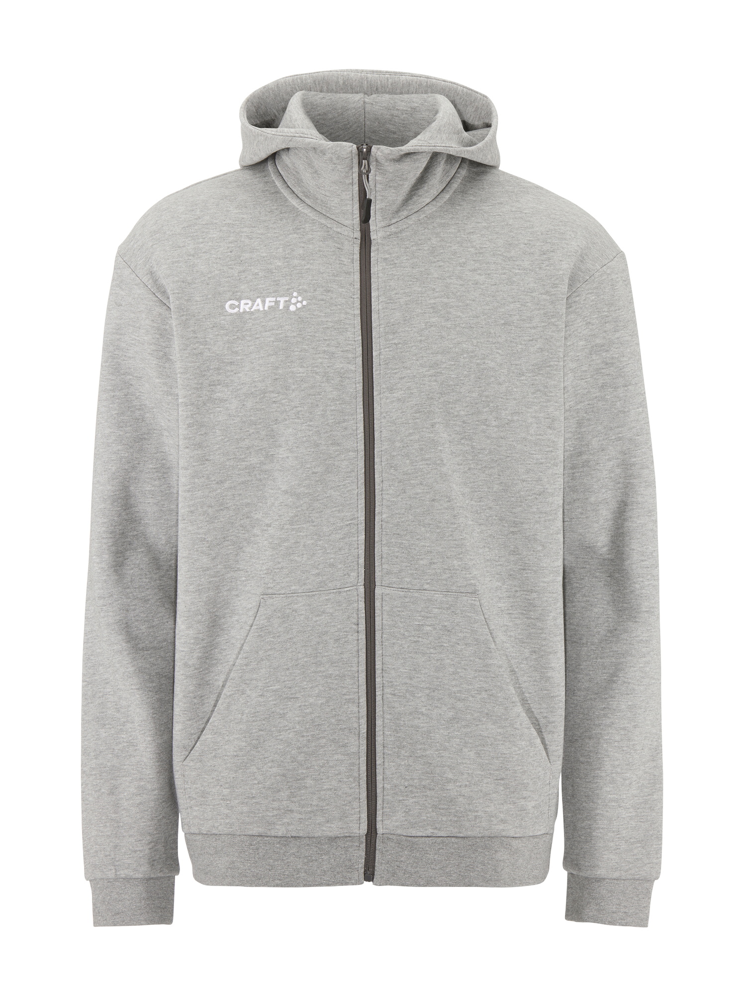Craft Community 2.0 Logo Fz Hoodie Herre i Grey melange
