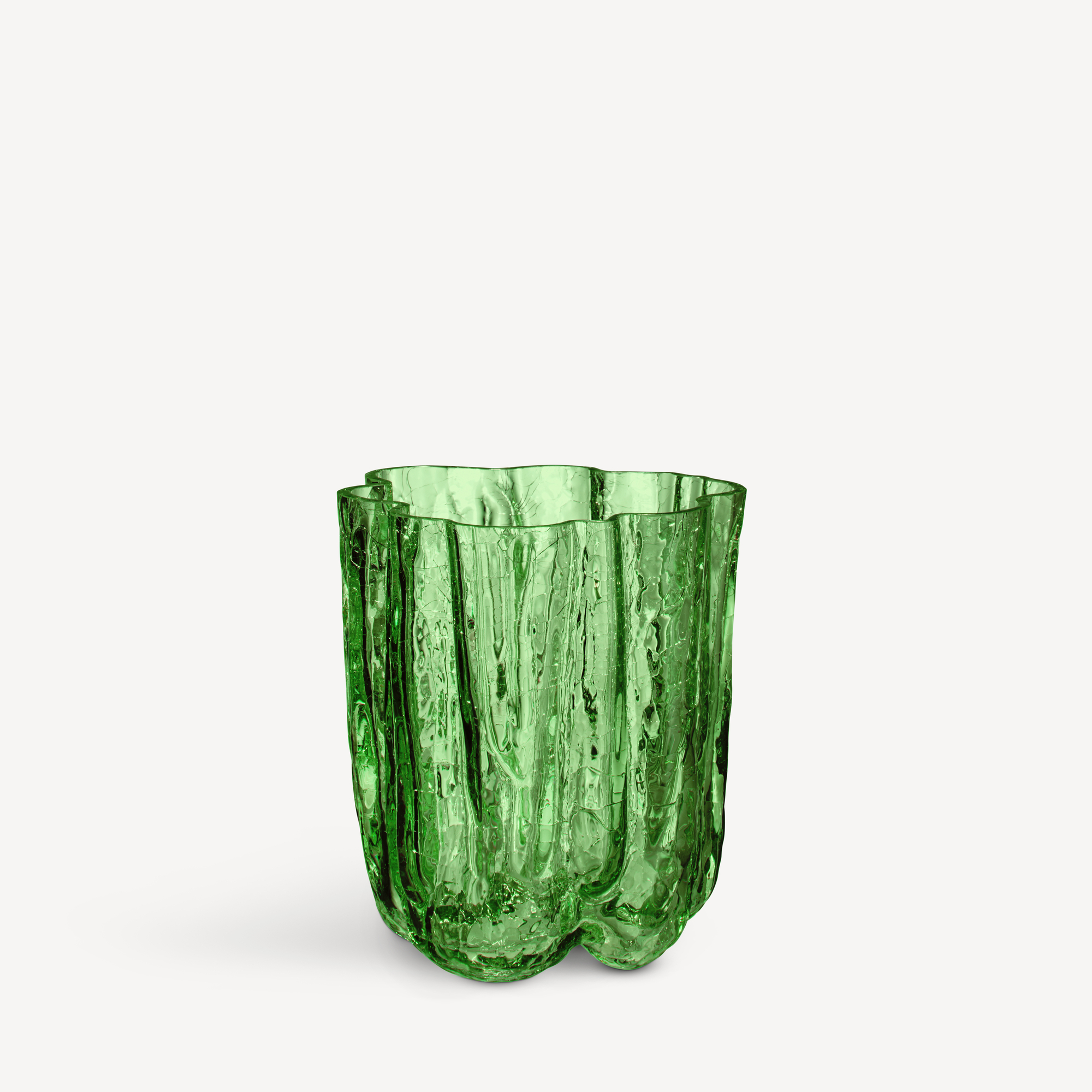 Crackle vase mørkegrønn 121 mm