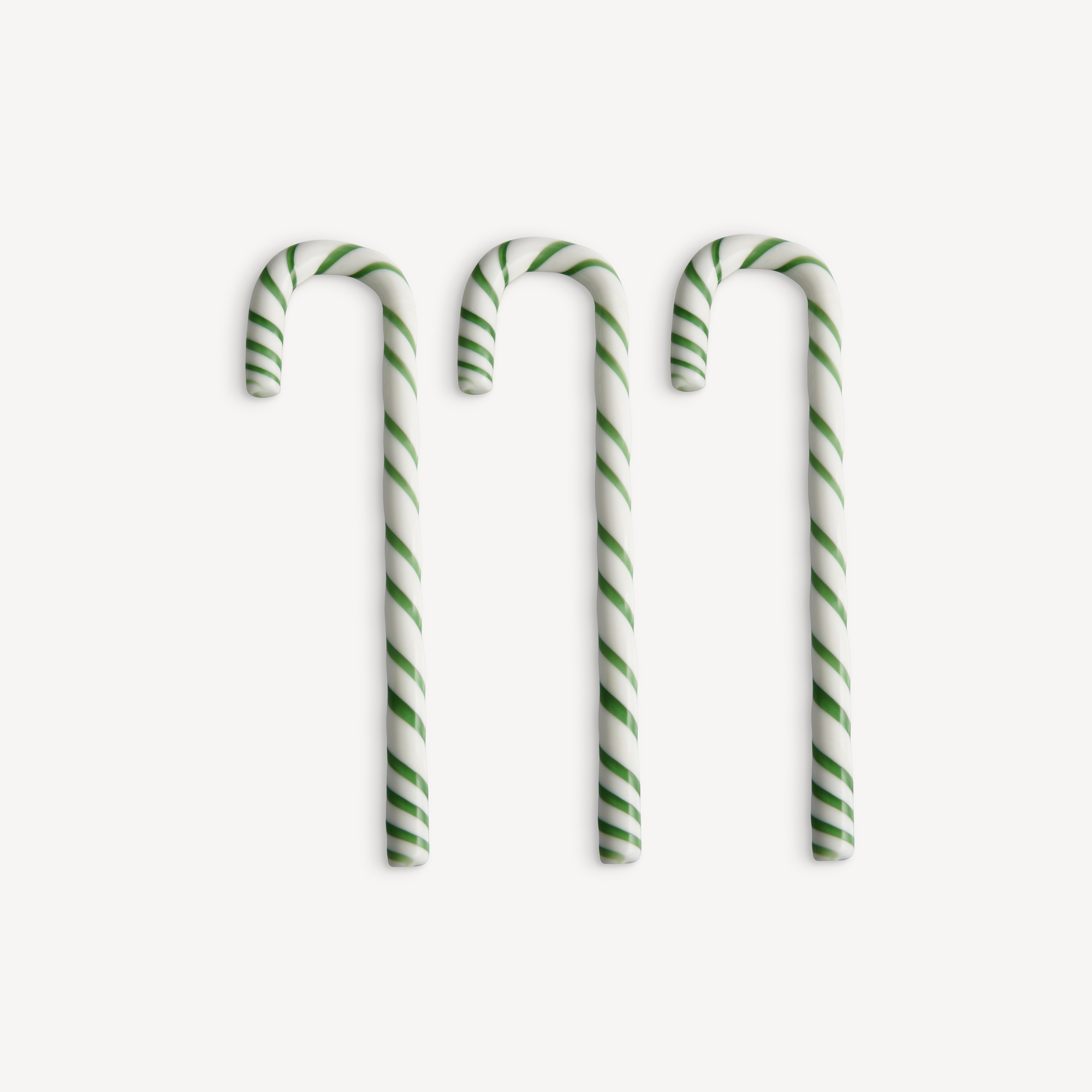 Polkagris, hvit/grønn, 170 mm, 3-pk