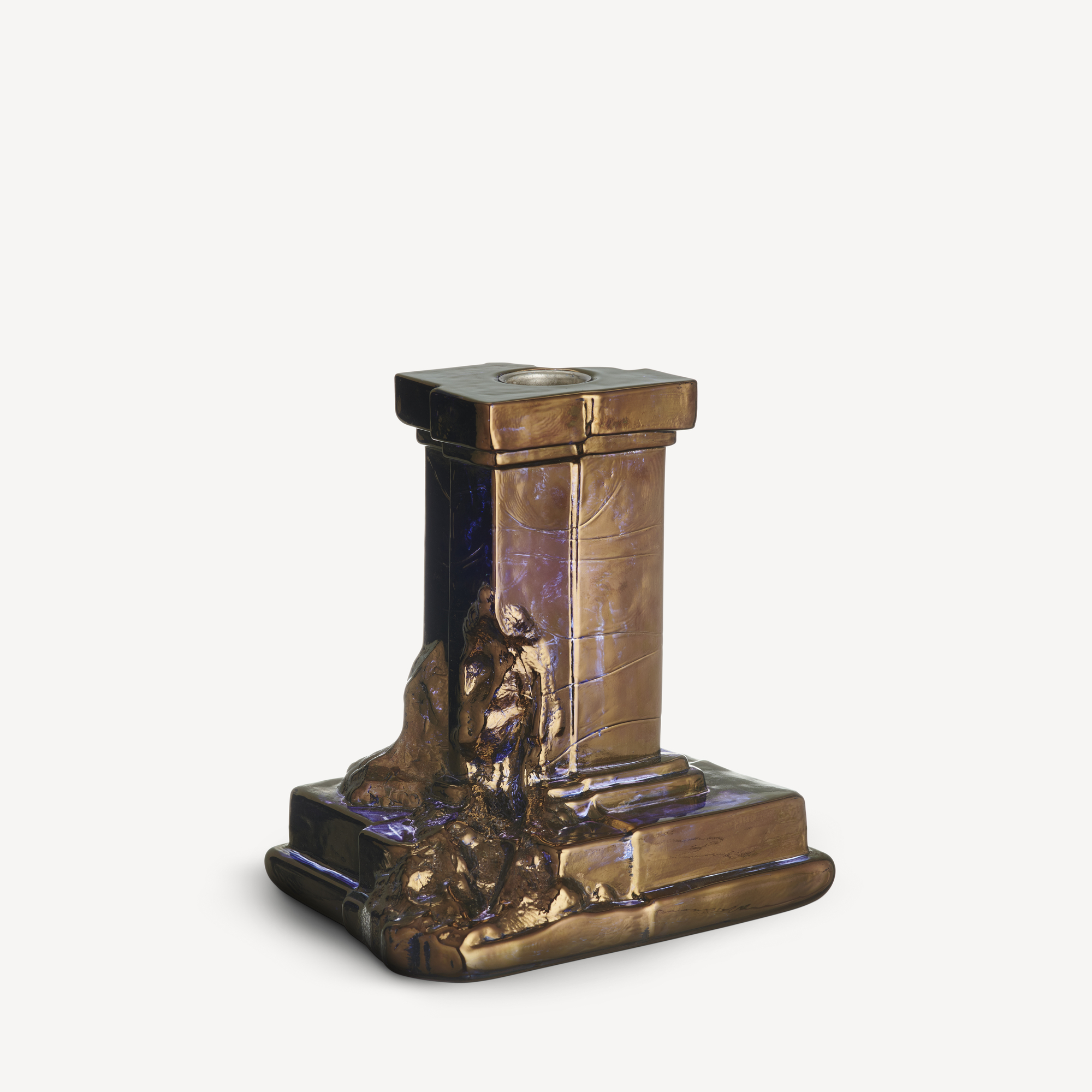 Rocky Baroque candlestick glossy glaze 150mm