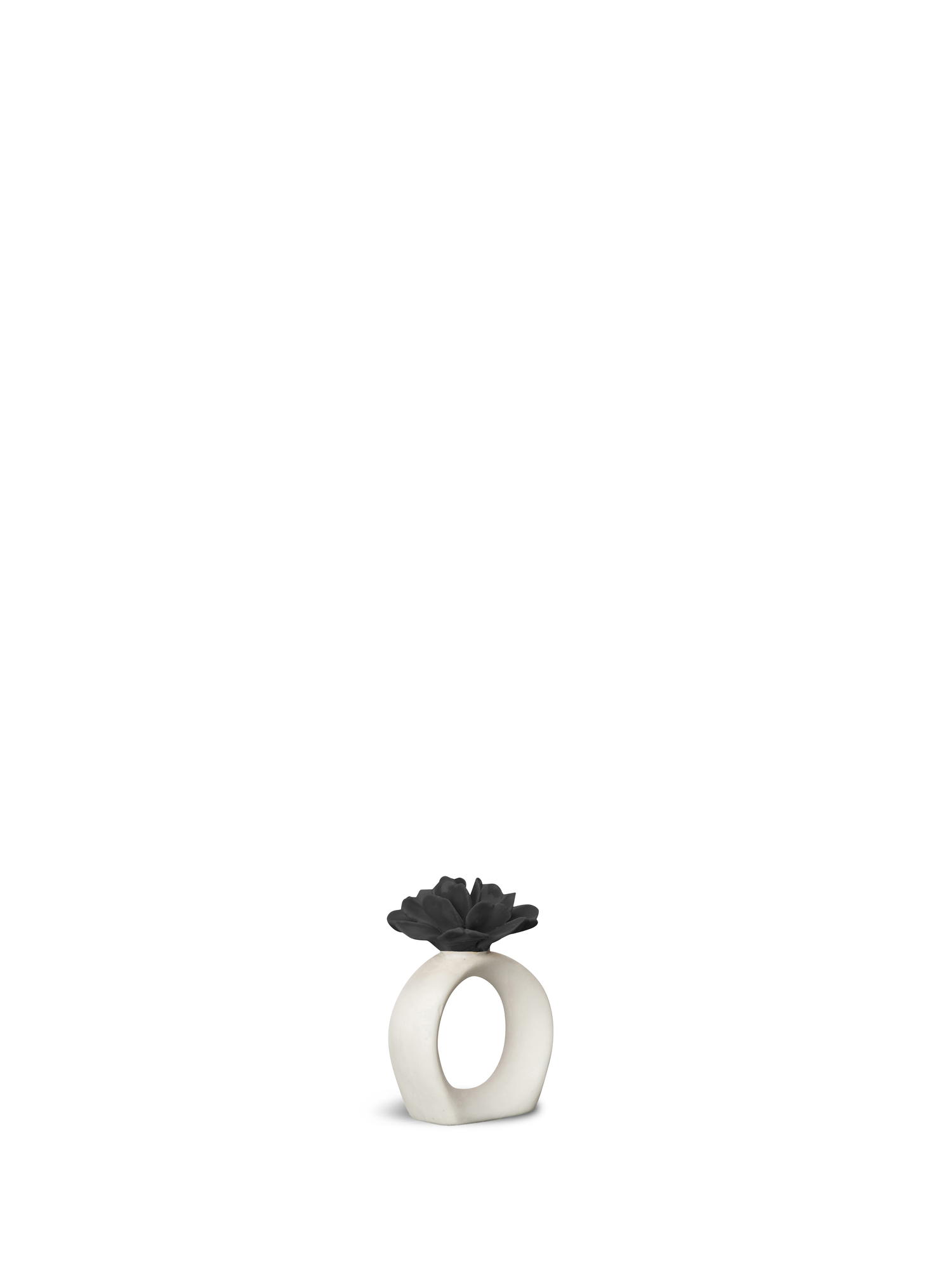 Serviettring Water Lily, Hvit/svart